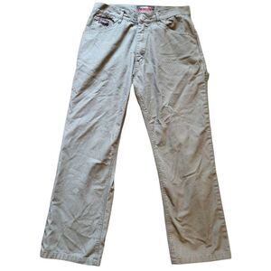 Forge FR Pants Men's 30 Green Duck Canvas Carpenter Work Straight Leg